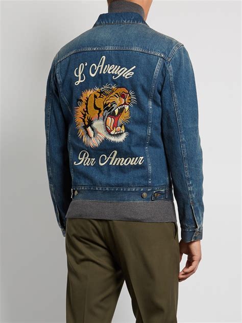 gucci denim langle with tiger|Gucci tiger ready to wear.